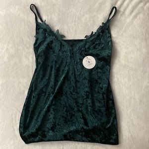 Emerald velvet tank top (large)